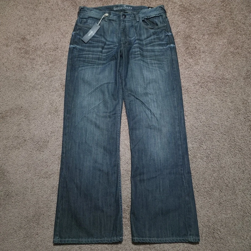 Y2K‎ GUESS Jeans New Oldstock Mens Size *Fits 35 x 32 Bootcut Denim Pants Wide
